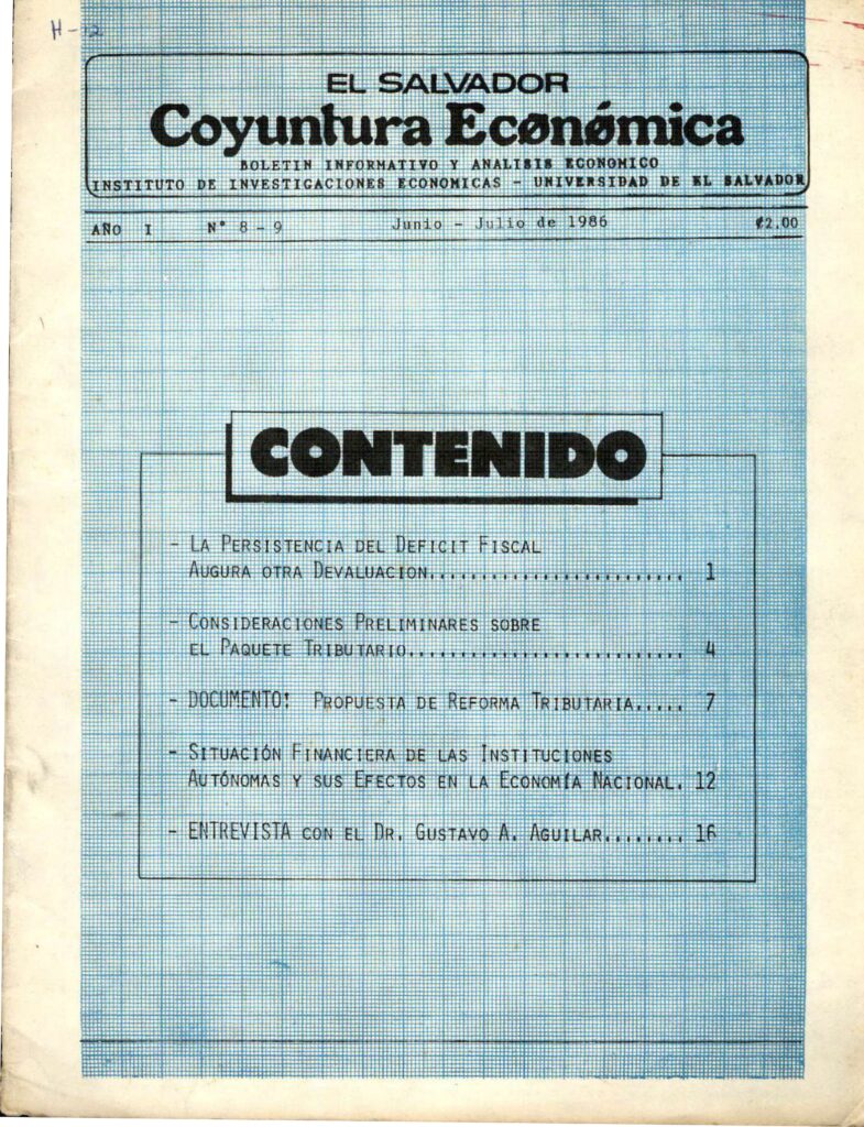 Coyuntura Económica – Año 1, N. 8-9 Jun-Jul, 1986