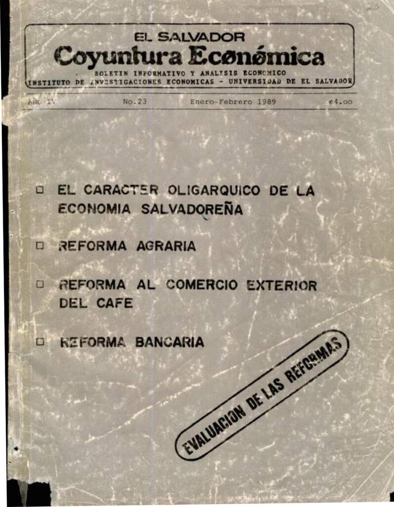 Coyuntura Económica – Año IV, No. 23 Ene-Feb, 1989